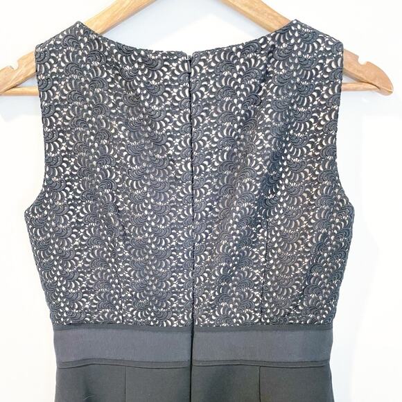 Kay Unger Lace Overlay Sheath Dress Black Size 4 LIKE NEW - Picture 9 of 16